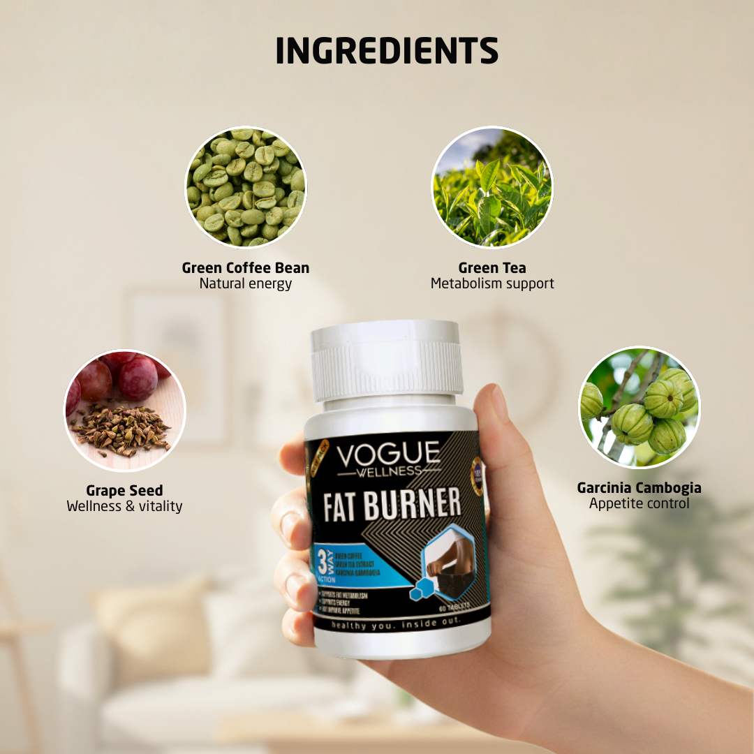 Fat Burner Tablets with Garcinia Cambogia, Green Tea & Green Coffee Bean | 60 Tablets