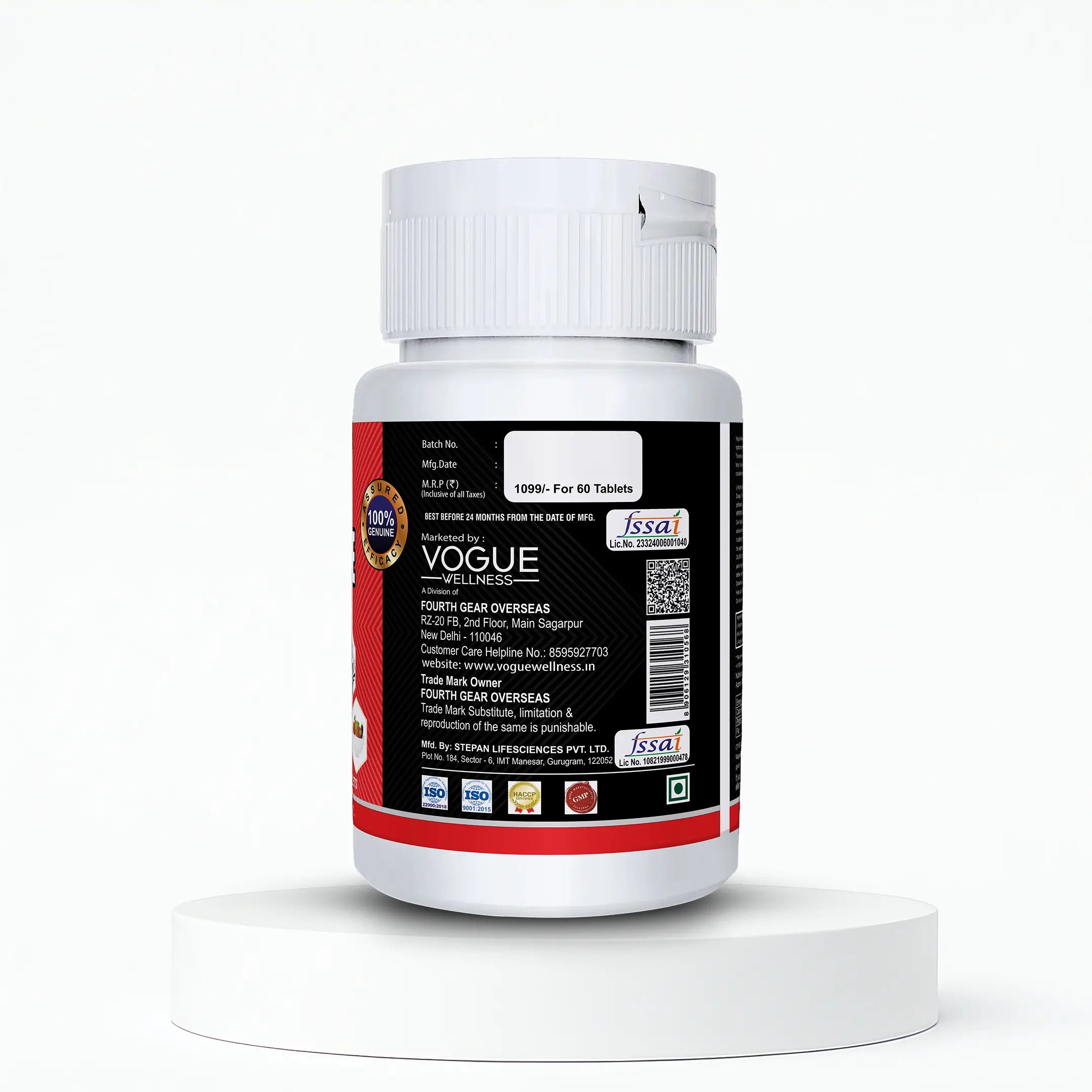L-Arginine Tablets | 60 tablets | Vogue wellness
