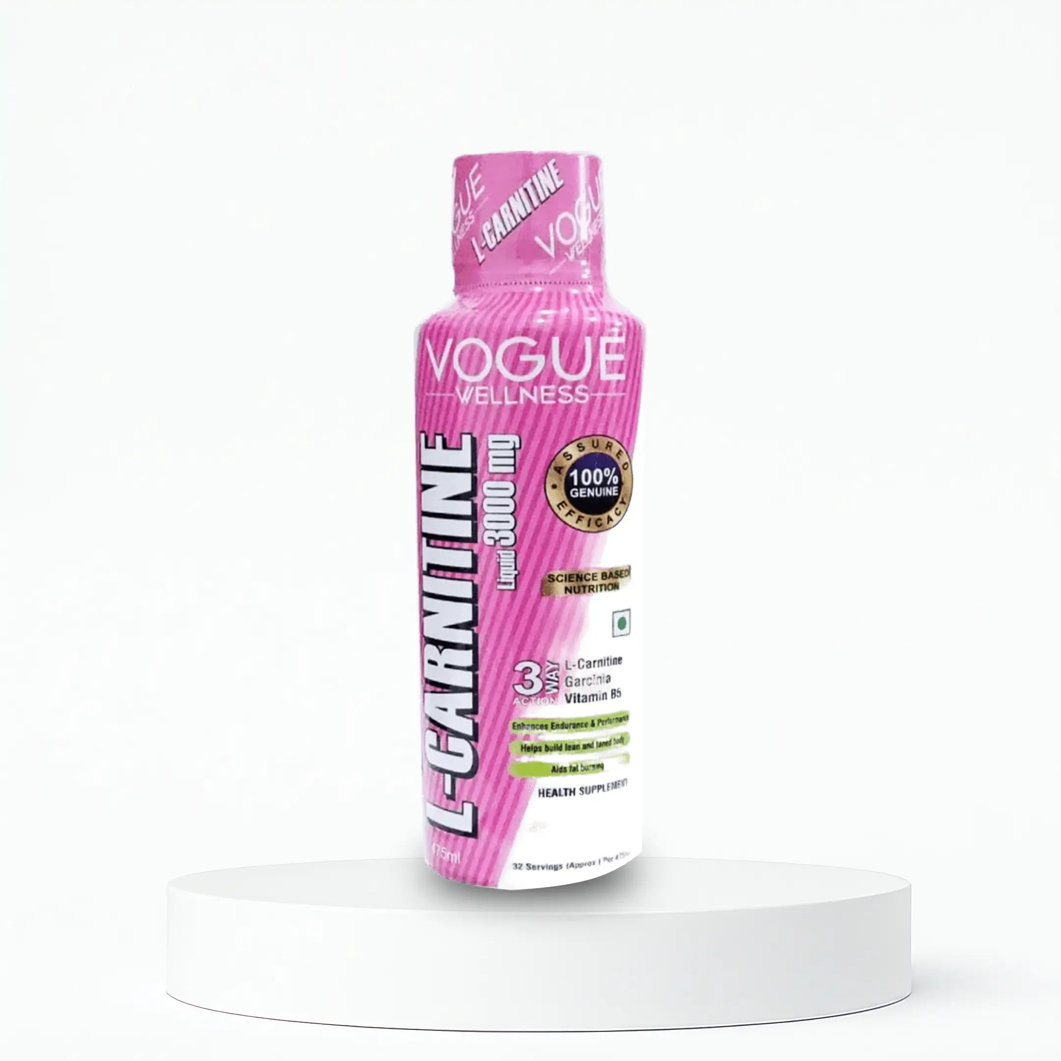 Liquid L-Carnitine 3000mg – Vitamin B5 & Garcinia Supplement | 475ml