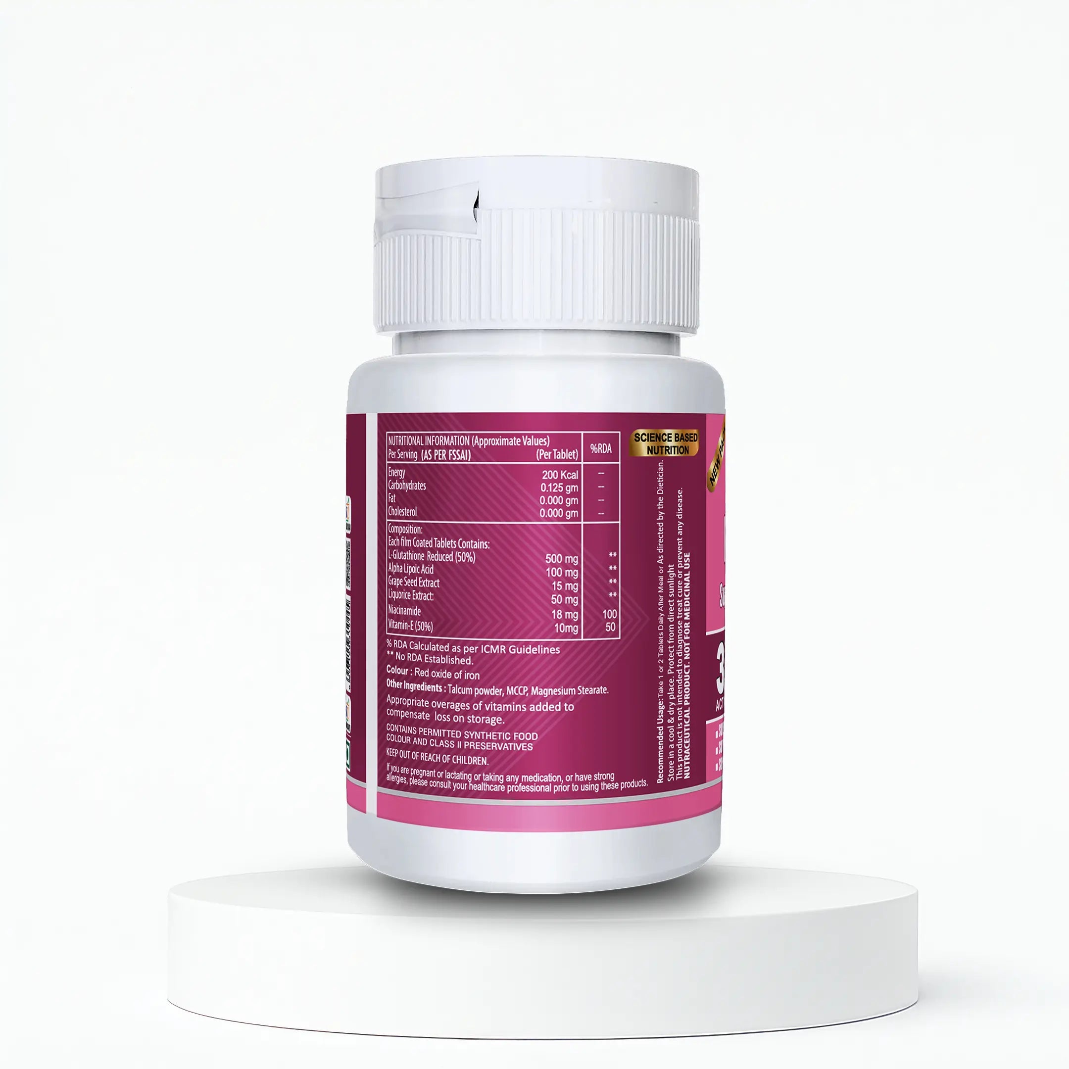 L-Glutathione 500mg Tablets | 30 Tablets