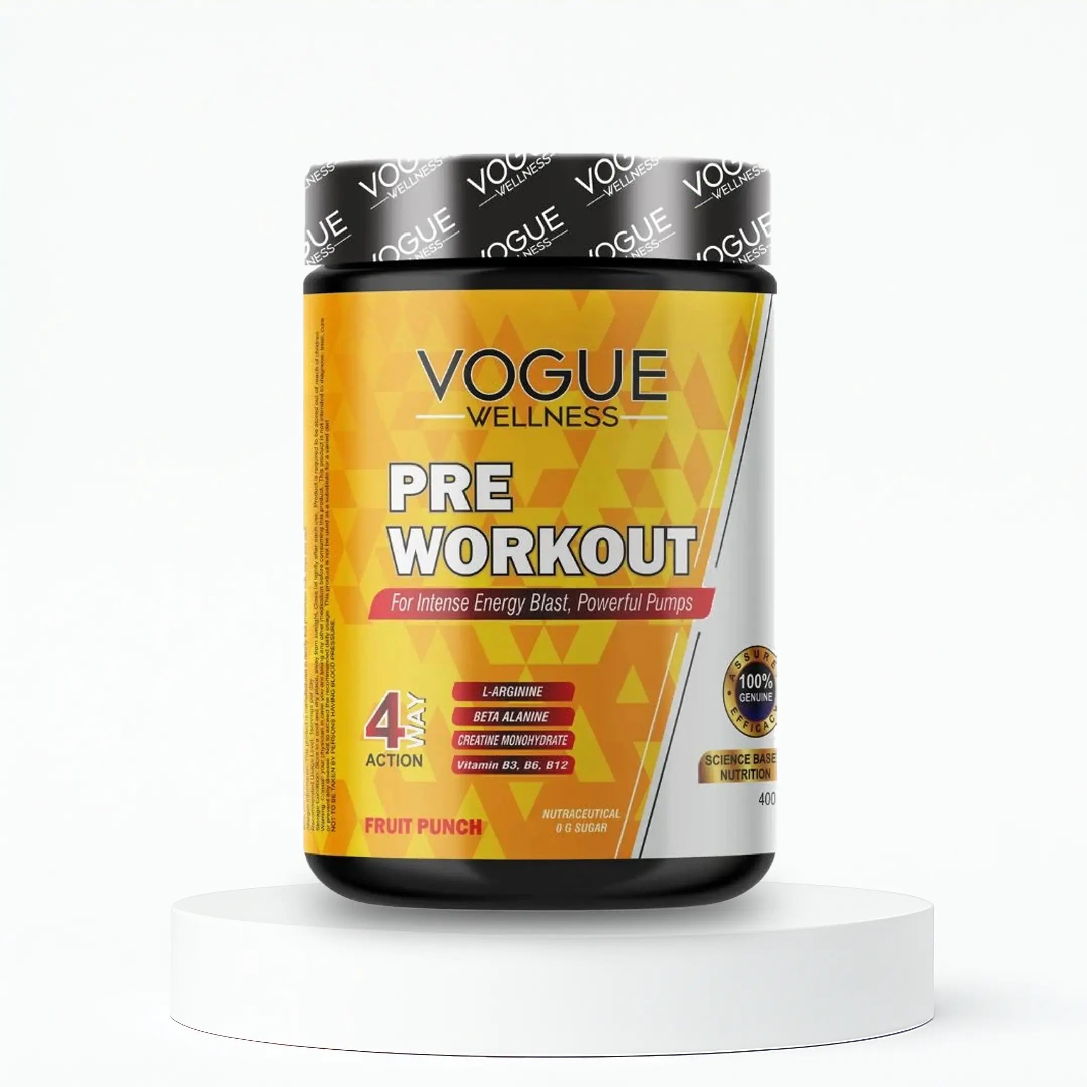 Pre-Workout Powder Fruity Punch Flavour | 400g – voguewellness.in