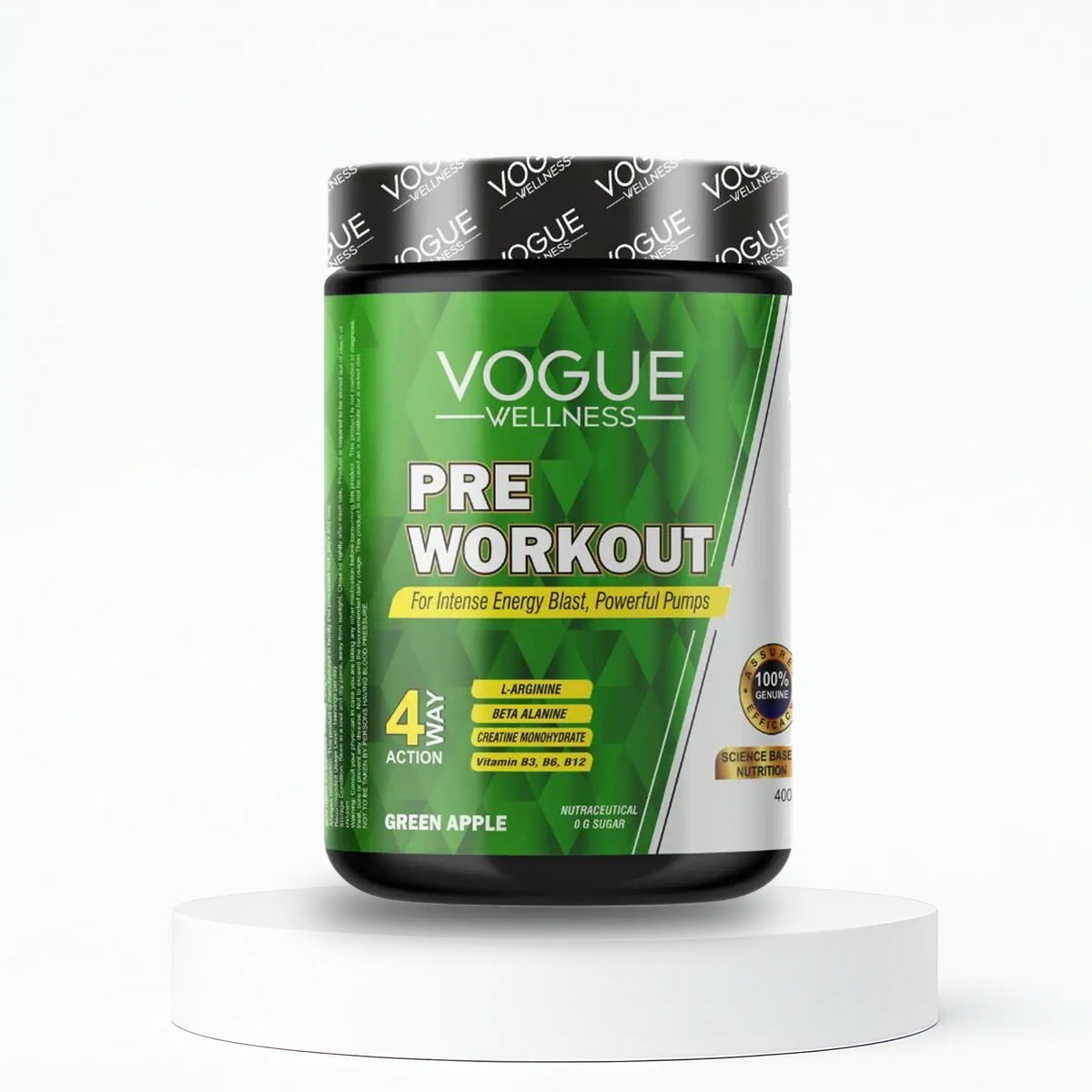 Pre Pro Powder Pre-Workout Powder Green Apple Flavour | 400g – voguewellness.in