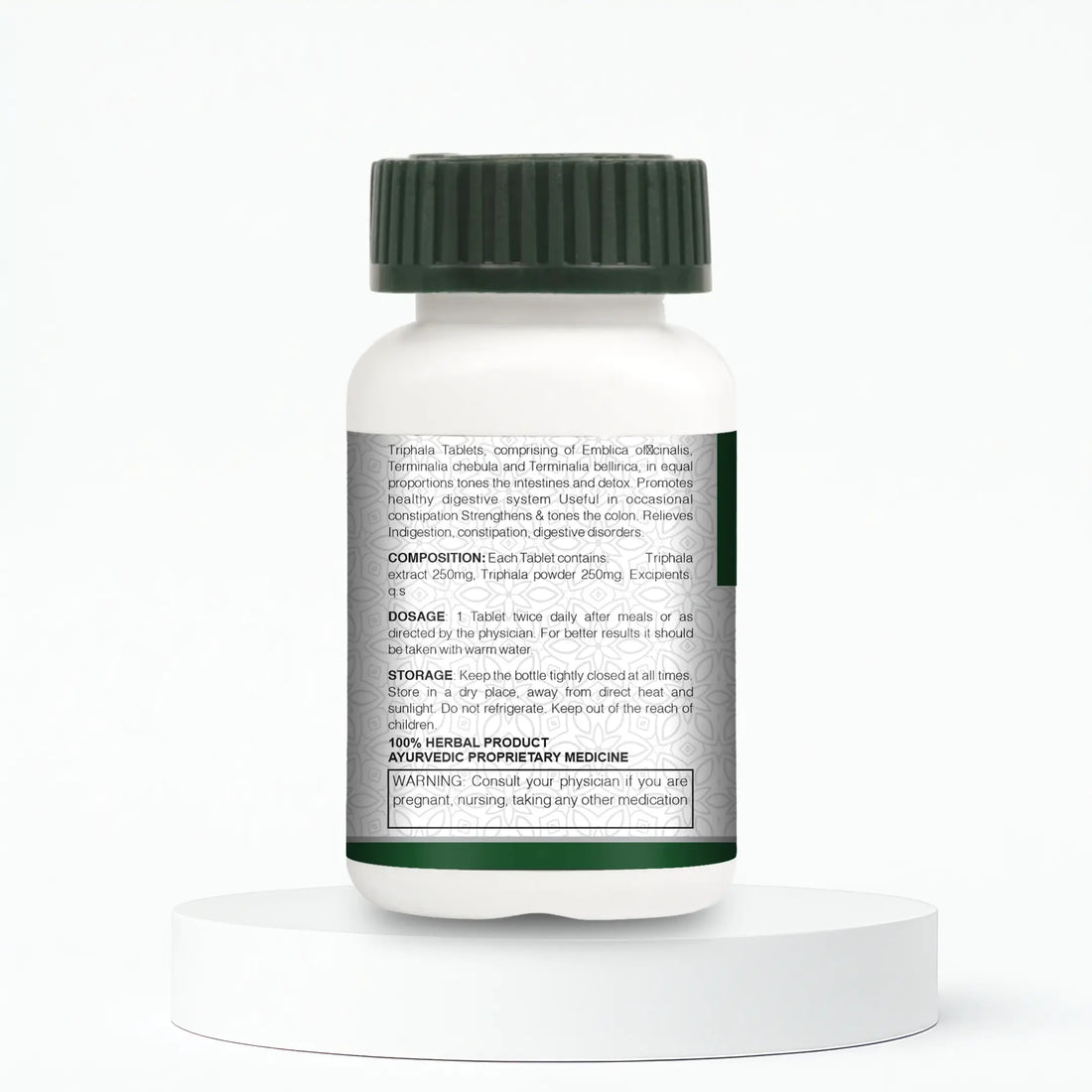 Triphala Tablets Ayurvedic Three Fruit Supplement 60 Tablets