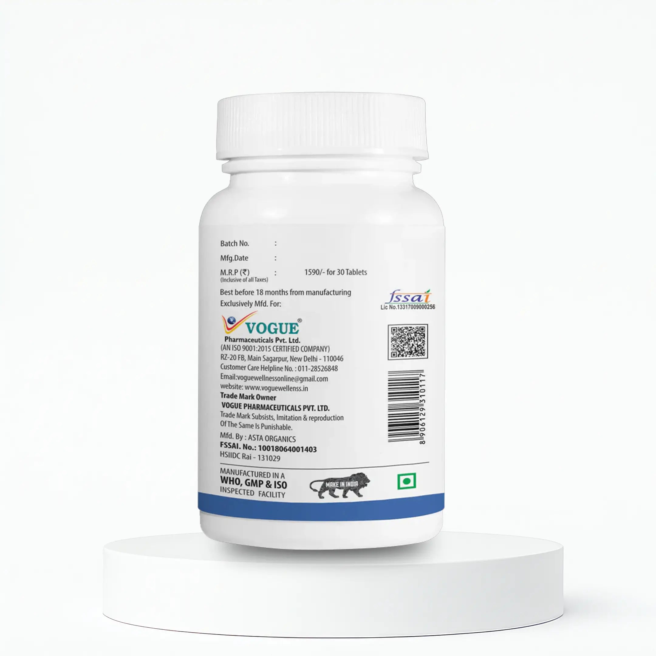 Vogue Wellness VOQ-10 Energy Booster Tablets